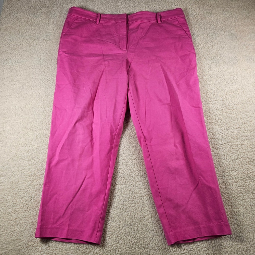 Loft The Riviera Slim Pants Womens 18 Pink Cropped Tailored Preppy Office